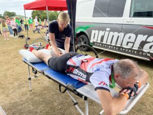 Macmillan post race massage